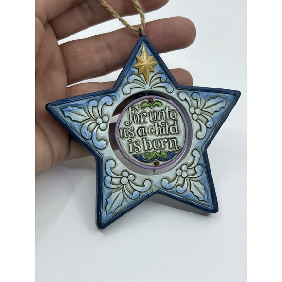 Jim Shore Rotating Disc Detailed Nativity Star Christmas Star 4" Ornament - Picture 3 of 5
